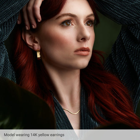 14K White Flat Tube 23 mm Hoop Earrings