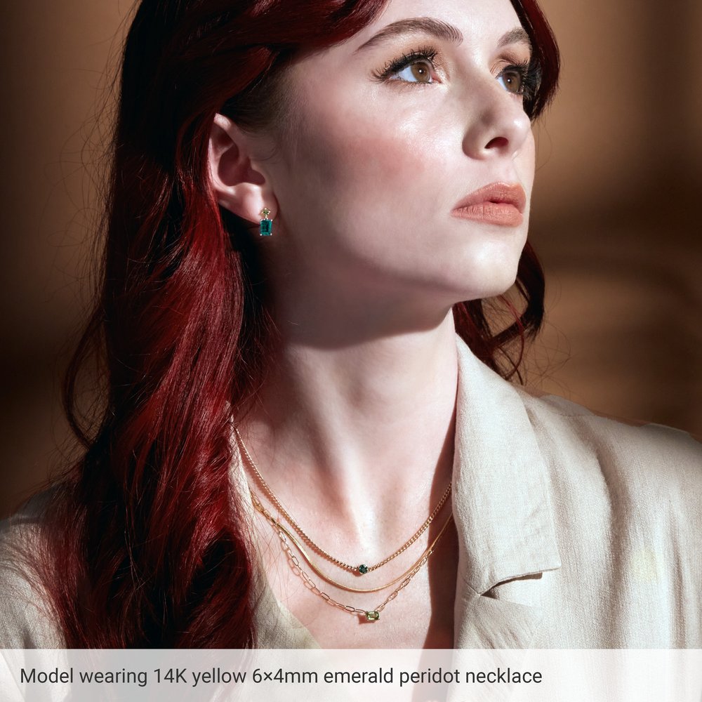 14K Yellow 6x4 mm Lab-Grown Alexandrite Solitaire 18" Necklace