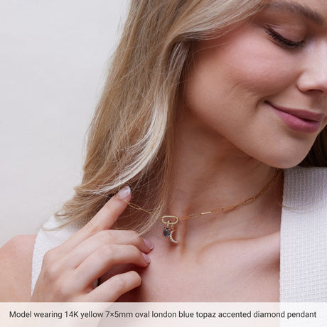 14K White 5x3 mm Natural Pink Coral & .02 CTW Natural Diamond Pendant