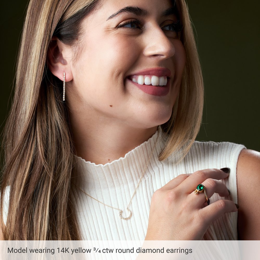 14K Yellow 3/4 CTW Natural Diamond Earrings