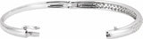 14K White 1 1/2 CTW Natural Diamond Bangle 7 1/2" Bracelet