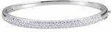 14K White Gold 1 1/2 CTW Natural Diamond Bangle 7 1/2" Bracelet