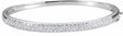 14K White Gold 1 1/2 CTW Natural Diamond Bangle 7" Bracelet
