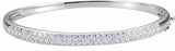 14K White Gold 1 1/2 CTW Natural Diamond Bangle 7 1/2" Bracelet