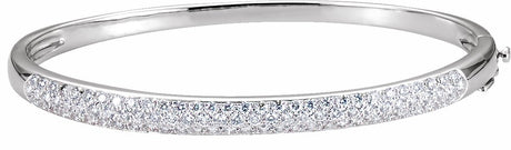 14K White Gold 1 1/2 CTW Natural Diamond Bangle 7 1/2" Bracelet