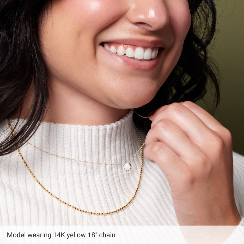 14K Rose 1 mm Hollow Bead 16" Chain