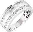 14K White Gold 3/4 CTW Lab-Grown Diamond Tapered Band