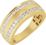 14K Yellow Gold 3/4 CTW Lab-Grown Diamond Tapered Band