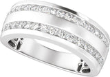 14K White Gold 3/4 CTW Lab-Grown Diamond Tapered Band