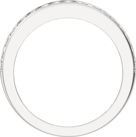 14K White Gold 3/4 CTW Lab-Grown Diamond Tapered Band