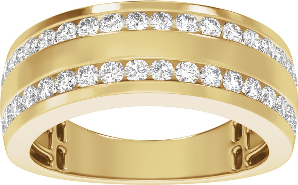 14K Yellow Gold 3/4 CTW Lab-Grown Diamond Tapered Band