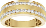 14K Yellow Gold 3/4 CTW Lab-Grown Diamond Tapered Band