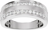14K White 3/4 CTW Lab-Grown Diamond Tapered Band
