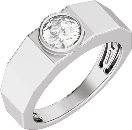 14K White Gold 1 CT Lab-Grown Diamond Tapered Band