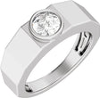 14K White 1 CT Lab-Grown Diamond Tapered Band