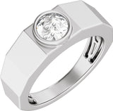 14K White 1 CT Lab-Grown Diamond Tapered Band