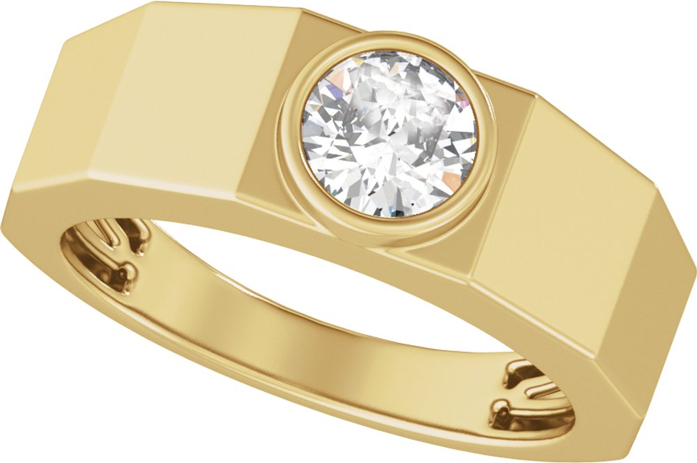 14K Yellow Gold 1 CT Lab-Grown Diamond Tapered Band