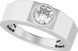 14K White Gold 1 CT Lab-Grown Diamond Tapered Band
