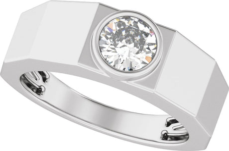 14K White Gold 1 CT Lab-Grown Diamond Tapered Band