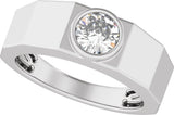 14K White Gold 1 CT Lab-Grown Diamond Tapered Band
