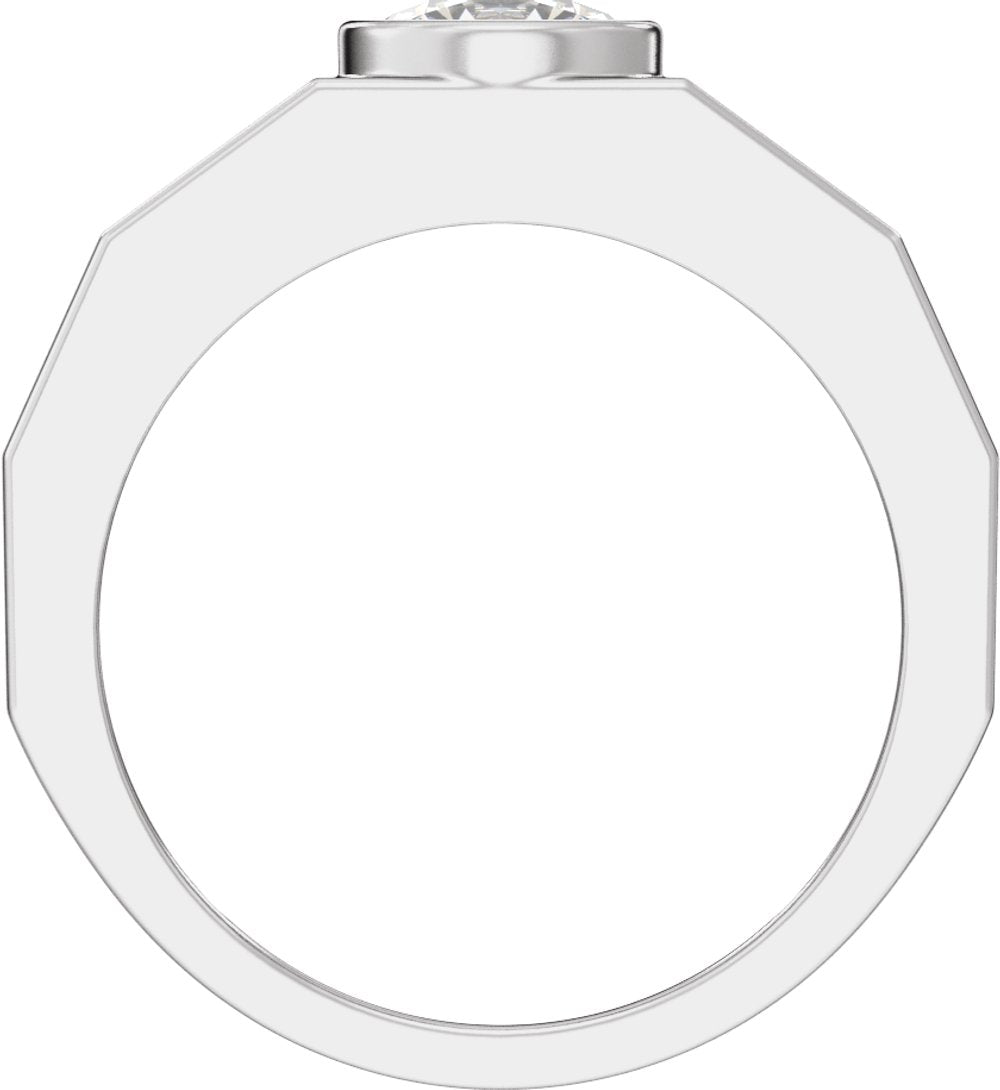 14K White Gold 1 CT Lab-Grown Diamond Tapered Band