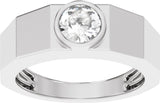 14K White 1 CT Lab-Grown Diamond Tapered Band