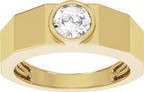 14K Yellow Gold 1 CT Lab-Grown Diamond Tapered Band