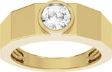 14K Yellow Gold 1 CT Lab-Grown Diamond Tapered Band