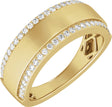 14K Yellow 1/2 CTW Lab-Grown Diamond Stepped-Edge Tapered Half Round Band