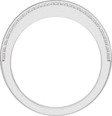 14K White Gold 1/2 CTW Lab-Grown Diamond Stepped-Edge Tapered Half Round Band