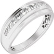 14K White Gold 1/2 CTW Natural Diamond Stepped-Edge Tapered Band