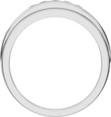 14K White Gold 1/2 CTW Natural Diamond Stepped-Edge Tapered Band