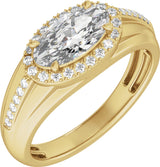 14K Yellow 1 3/4 CTW Lab-Grown Diamond Halo-Style Tapered Band