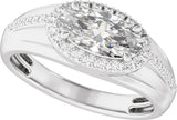 14K White Gold 1 3/4 CTW Lab-Grown Diamond Halo-Style Tapered Band