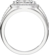 14K White Gold 1 3/4 CTW Lab-Grown Diamond Halo-Style Tapered Band
