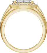 14K Yellow 1 3/4 CTW Lab-Grown Diamond Halo-Style Tapered Band