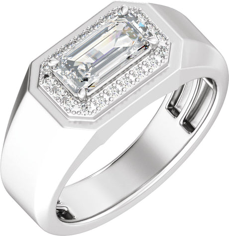 14K White Gold 1 3/4 CTW Lab-Grown Diamond Halo-Style Band