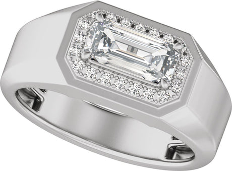 14K White 1 3/4 CTW Lab-Grown Diamond Halo-Style Band