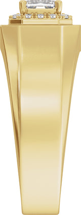 14K Yellow 1 3/4 CTW Lab-Grown Diamond Halo-Style Band