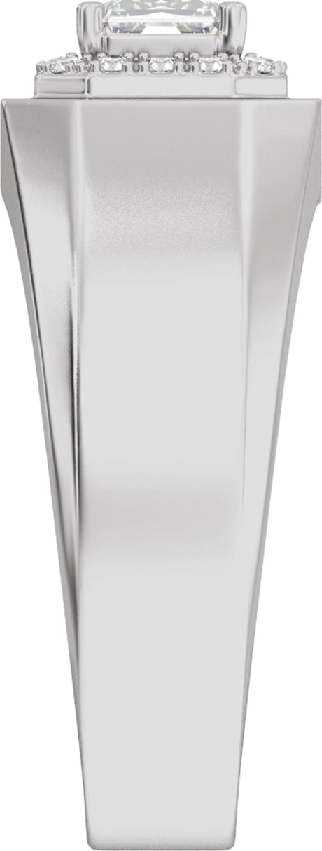 14K White Gold 1 3/4 CTW Lab-Grown Diamond Halo-Style Band