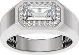 14K White Gold 1 3/4 CTW Lab-Grown Diamond Halo-Style Band