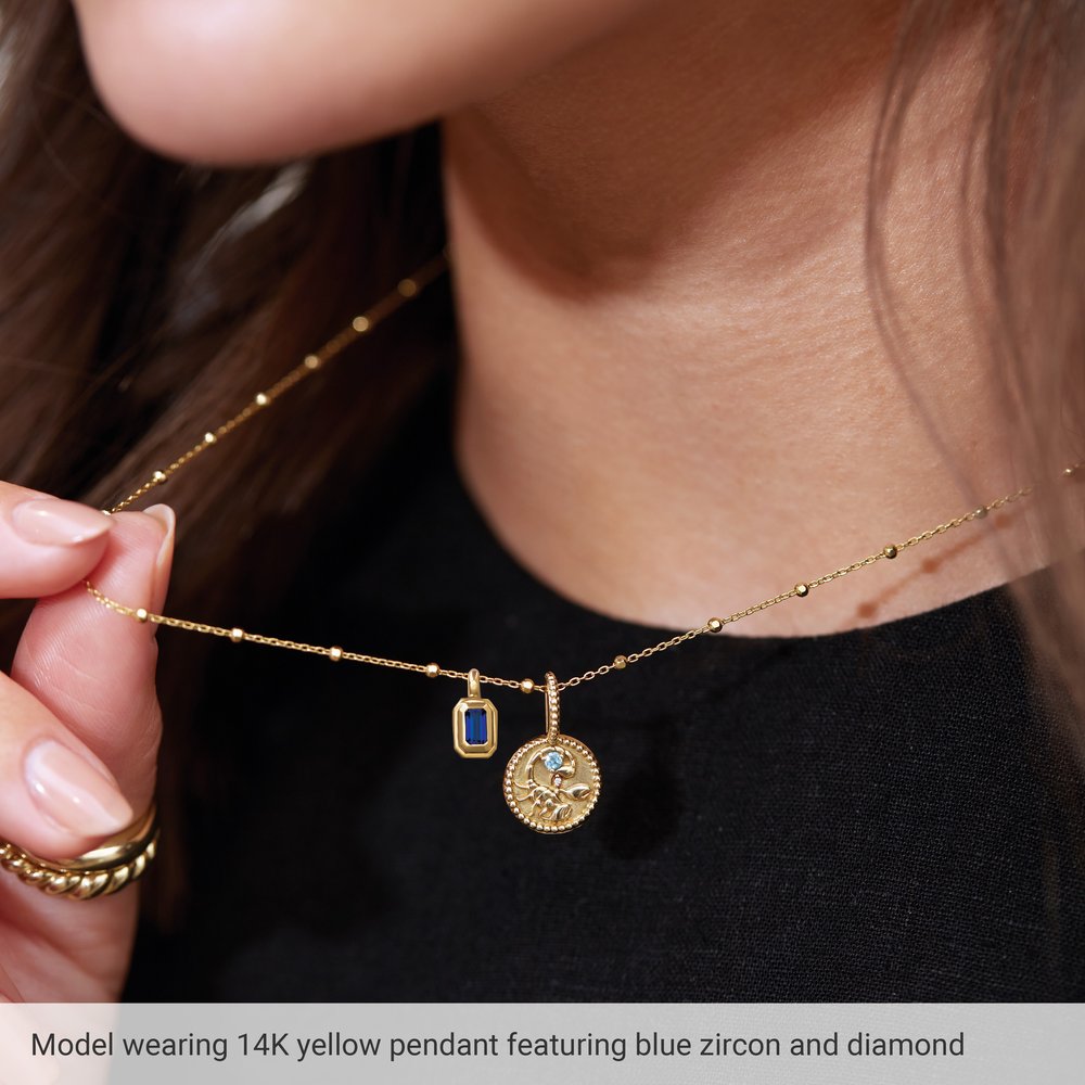 14K Yellow Gold Natural Rhodolite Garnet & .005 CTW Natural Diamond Pisces Charm/Pendant