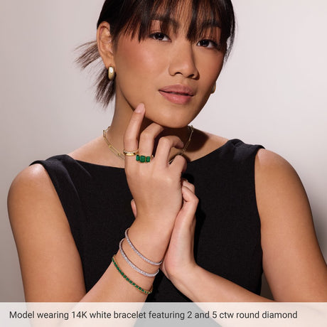 14K Yellow 8 CTW Lab-Grown Diamond Line 7" Bracelet