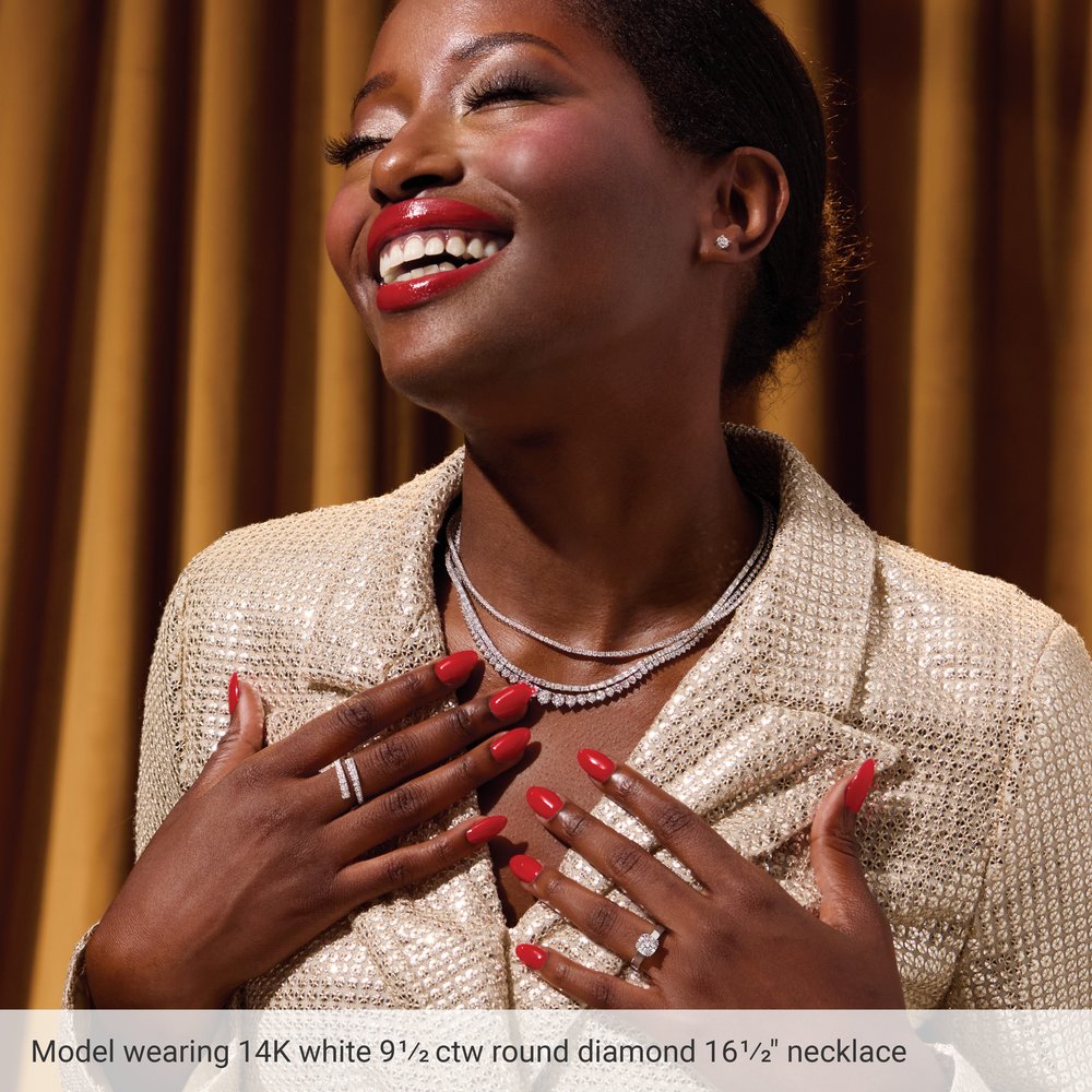 14K White 9 1/2 CTW Lab-Grown Diamond Line 16 1/2" Necklace