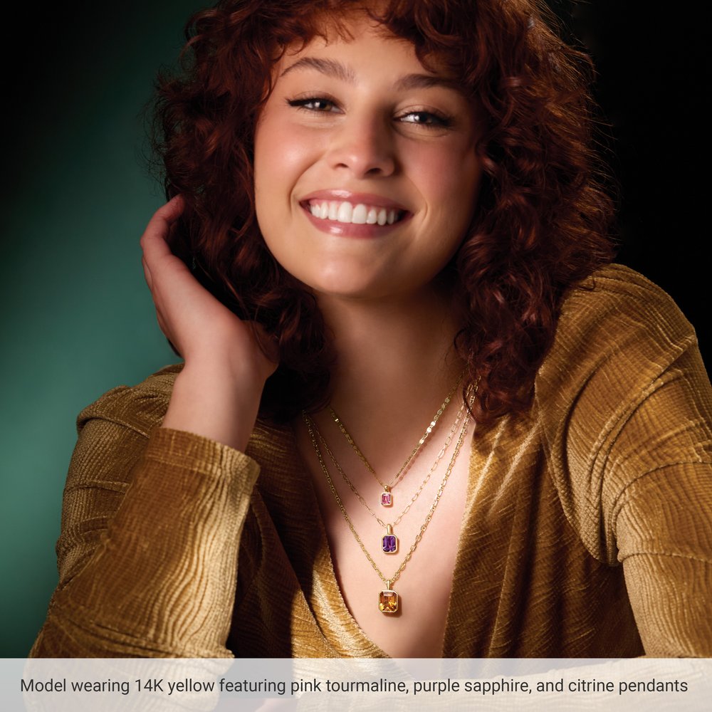 14K White Gold Natural Peridot Pendant