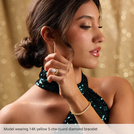 14K Rose 1 CTW Lab-Grown Diamond Line 7 1/4" Bracelet