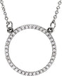 14K White 1/5 CTW Lab-Grown Diamond Circle 16" Necklace