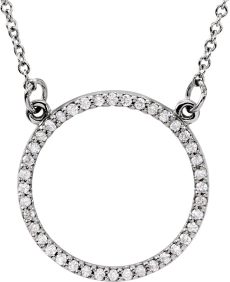 14K White Gold 1/5 CTW Lab-Grown Diamond Circle 16" Necklace