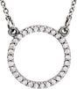 14K White Gold 1/8 CTW Natural Diamond Circle 16" Necklace