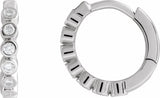 14K White Gold 1/4 CTW Lab-Grown Diamond Hinged Hoop Earrings